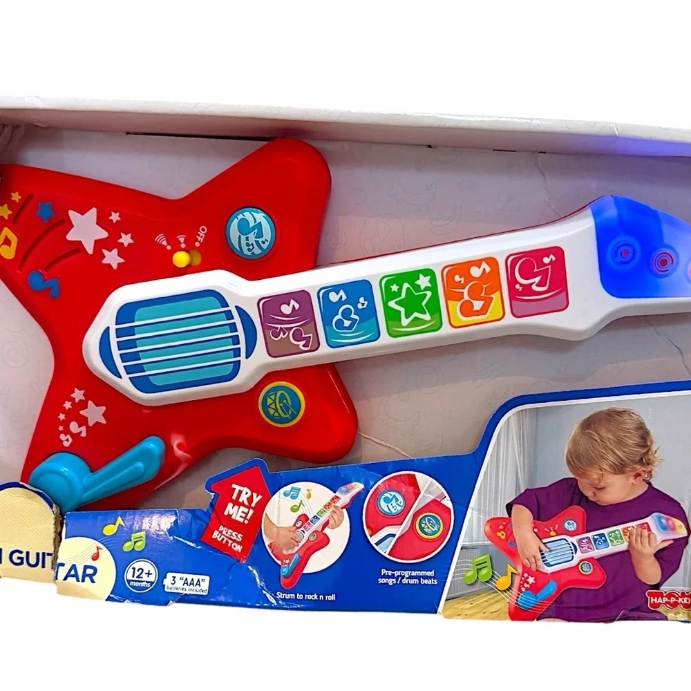 New Magic Touch Guitar, Infant Toddler Light Up Music Toy with Volume Control